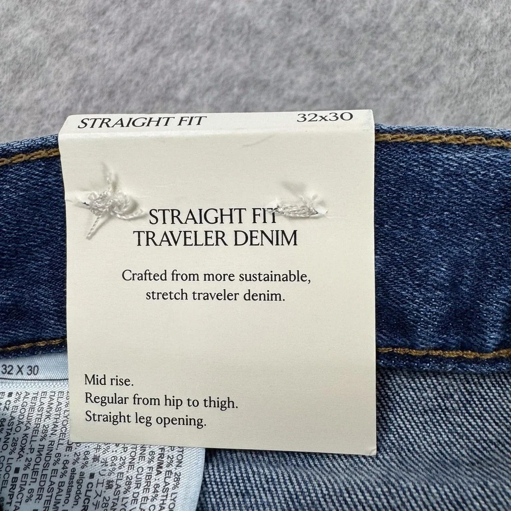 Banana Republic Jeans Mens 32x30 Blue Straight Fit Traveler Denim Casual NEW